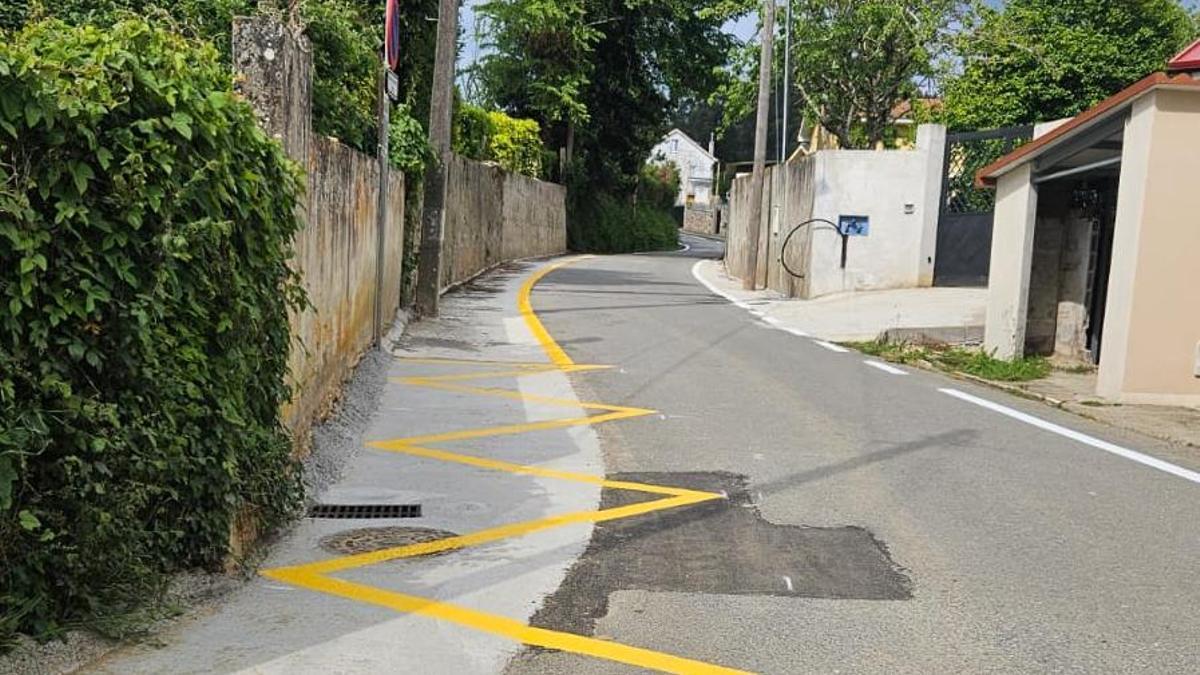 Zona en la que se intervino en Sobre a Igrexa, en Guísamo.