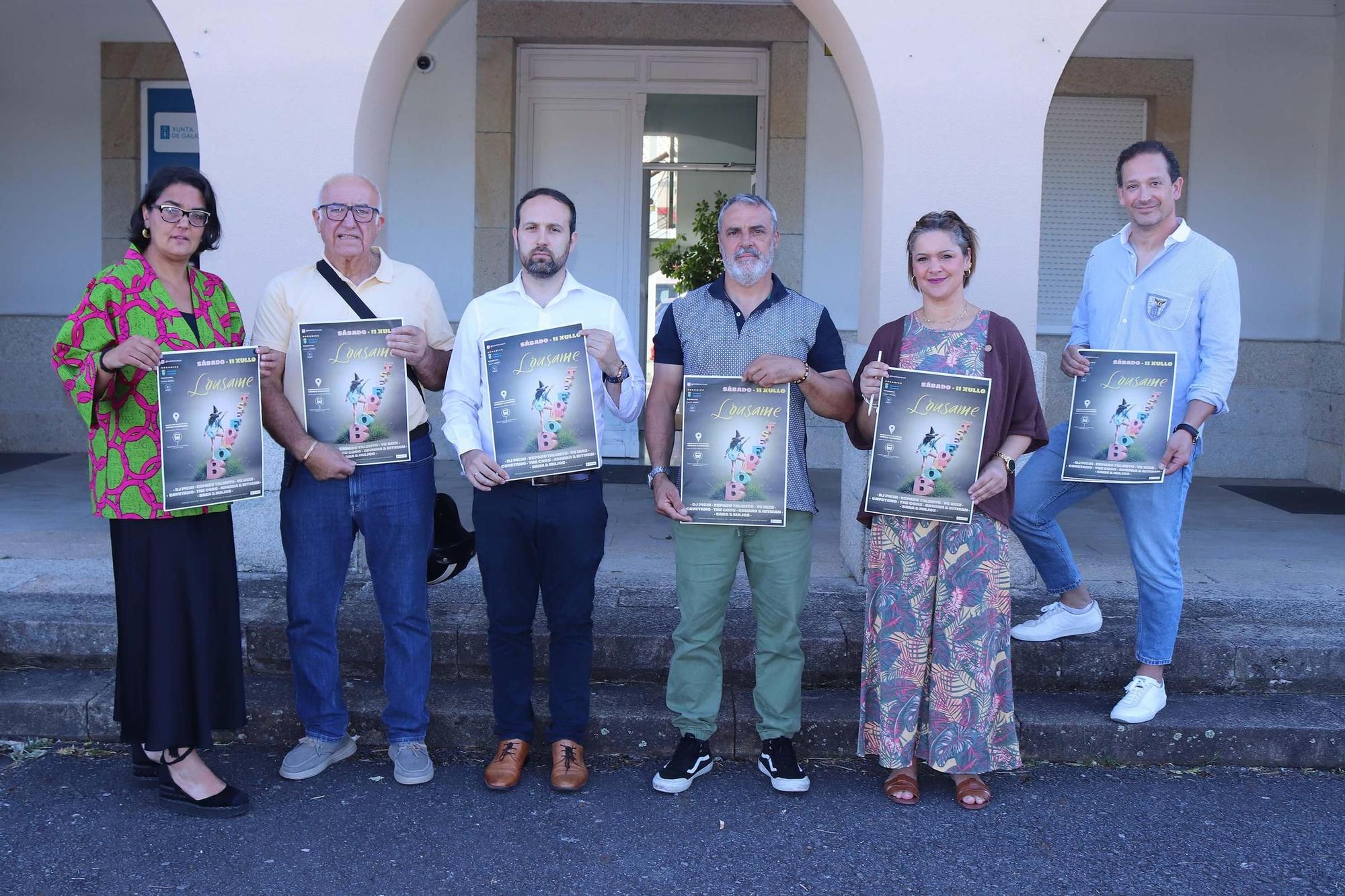 Teresa Balujo, esquerda, Esteban Ares, Antón Horta, Silvia Agrafojo e Eduardo Agraso, na presentación.
