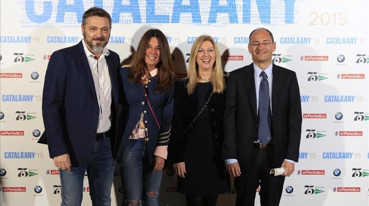 Claudio Uño, Mónica Garcés, Marta Costa y Jaume Alemany, de la empresa Damm.