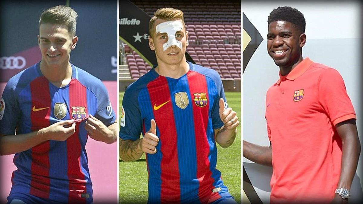 Denis Suárez, Lucas Digne y Samuel Umtiti son tres de los refuerzos del Barça 16-17.