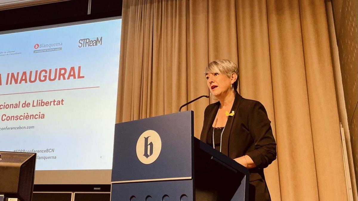 Lourdes Ciuró, durant la seva intervencióen la inauguració del Congrés.  | GENERALITAT DE CATALUNYA