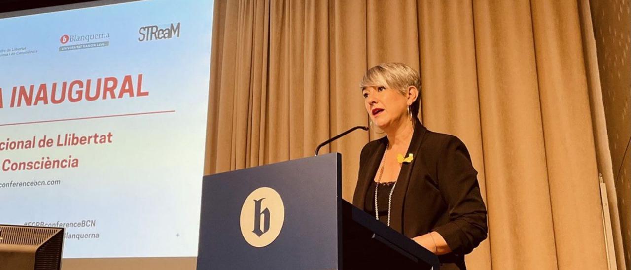 Lourdes Ciuró, durant la seva intervencióen la inauguració del Congrés.  | GENERALITAT DE CATALUNYA