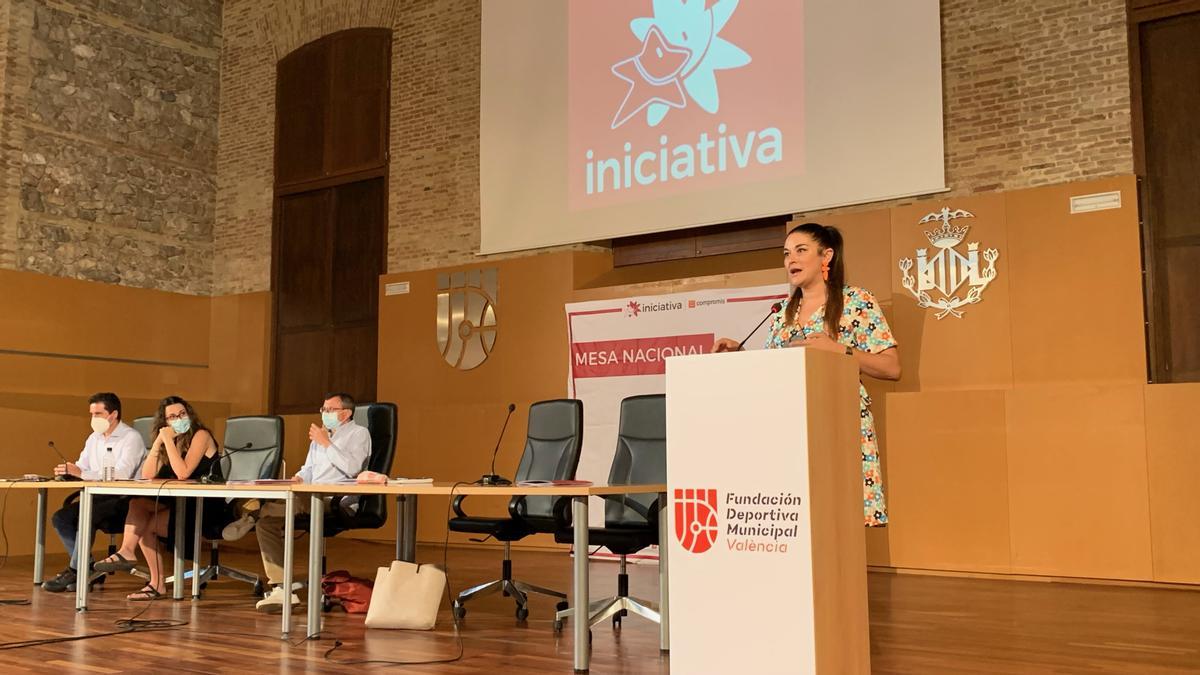 La consellera Mireia Mollà en el acto de Iniciativa