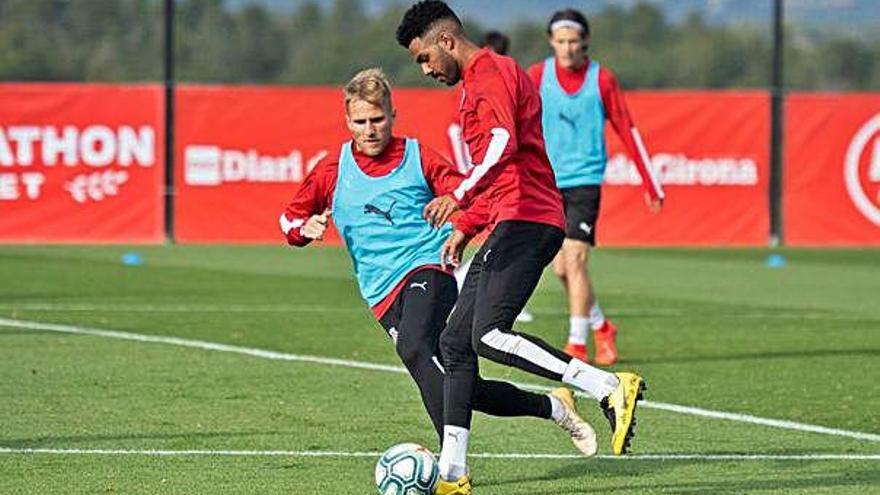 Jonás Ramalho, en un entrenament d&#039;aquesta temporada a La Vinya.