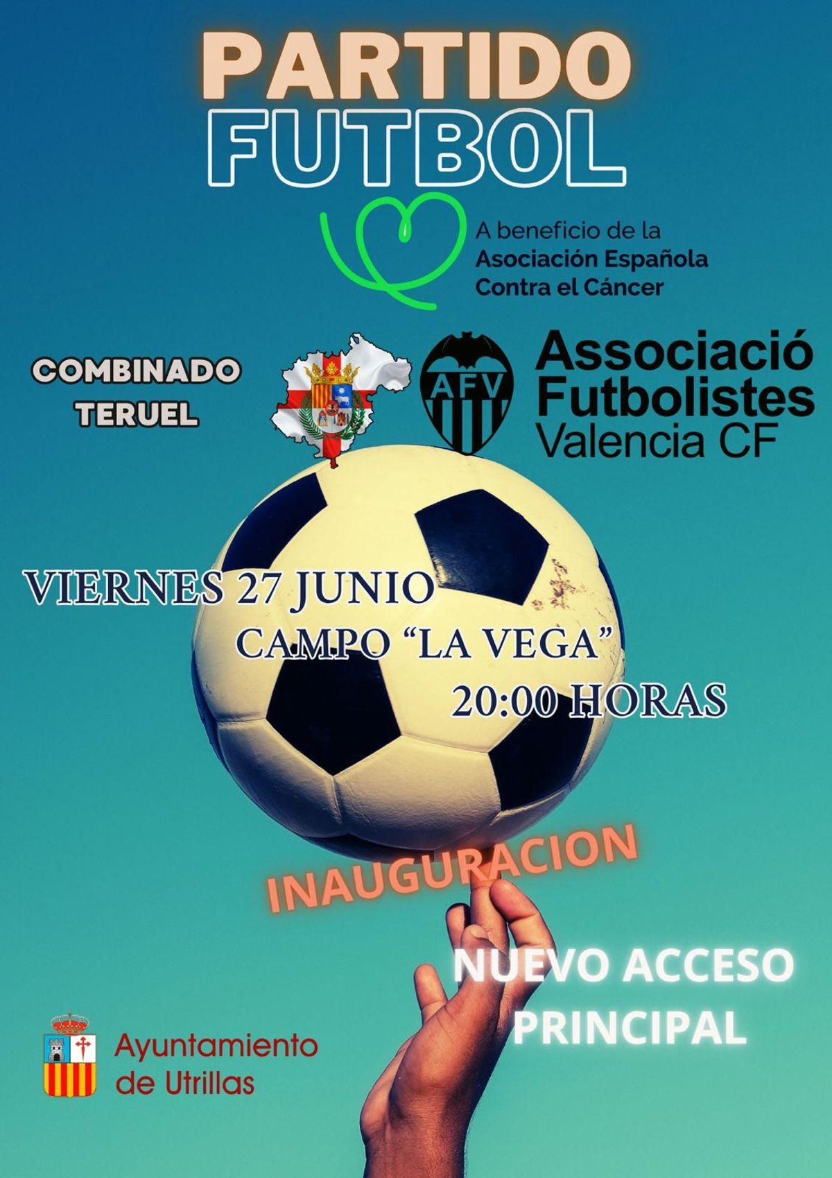 El Valencia CF vuelve a Utrillas de la mano de sus Leyendas para jugar un partido benéfico ante el equipo provincial de veteranos a favor de la AECC