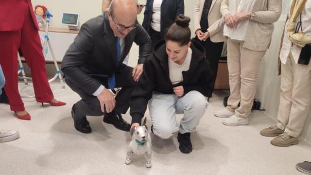 Prada conoce al perro Aibo, el perro que aprende gracias a la IA.