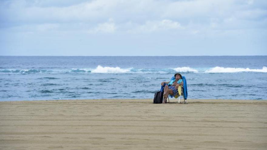 Playa de Las Canteras el primer día del año 2021