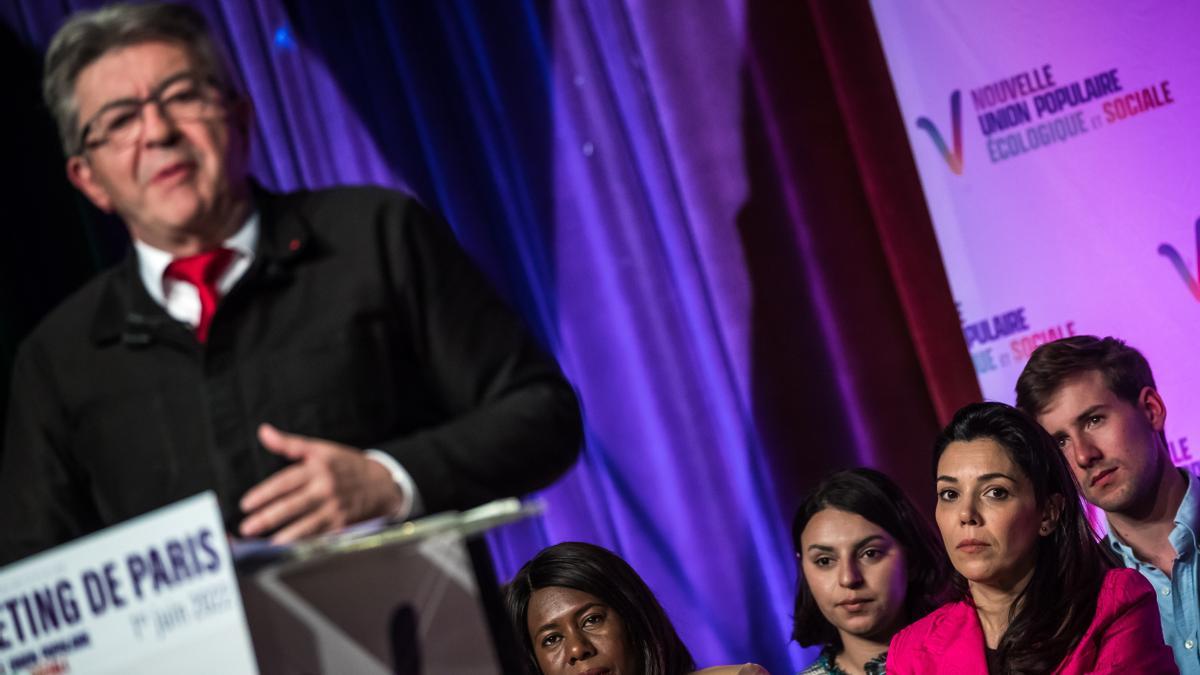 Jean-Luc Melenchon campaigns in Paris