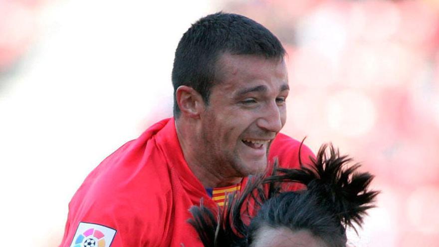 Jonás Gutiérrez celebra un tanto durante su etapaa en el RCD Mallorca.
