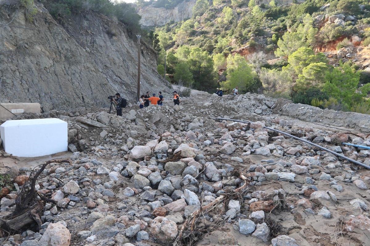 Desprendimiento del acantilado de es Cubells.