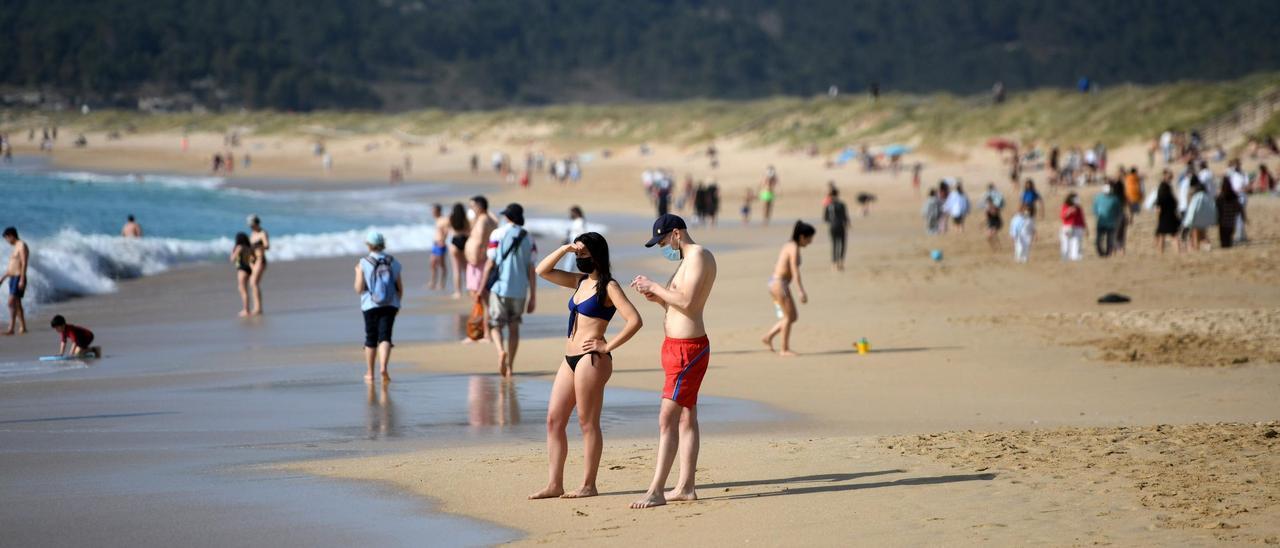 La playa de A Lanzada, que une geográficamente a los Ayuntamientos de Sanxenxo y O Grove.