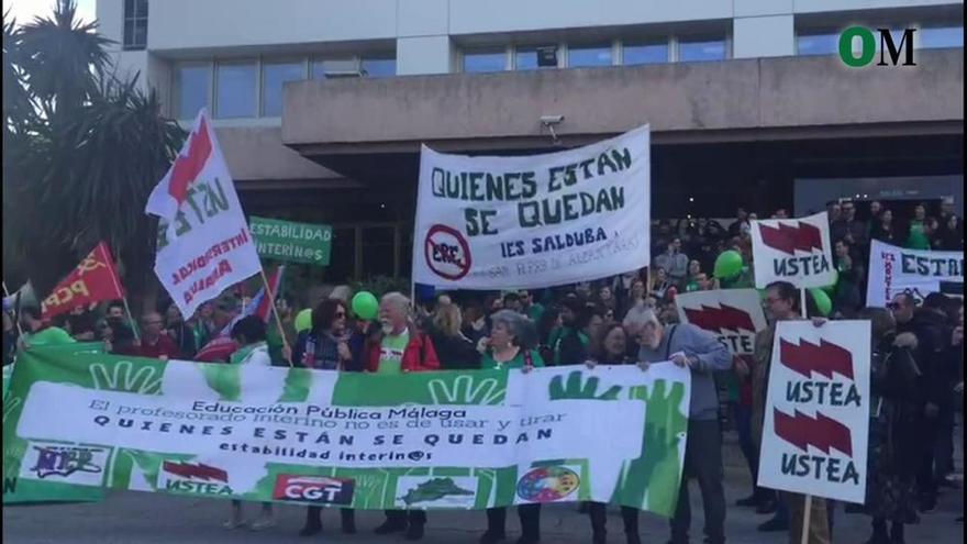 Protesta de los profesores interinos en Málaga