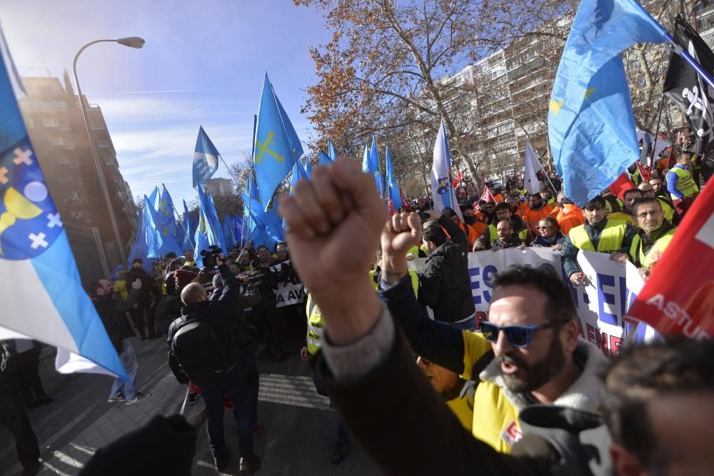 Manifestación de trabajadores de Alcoa en Madrid