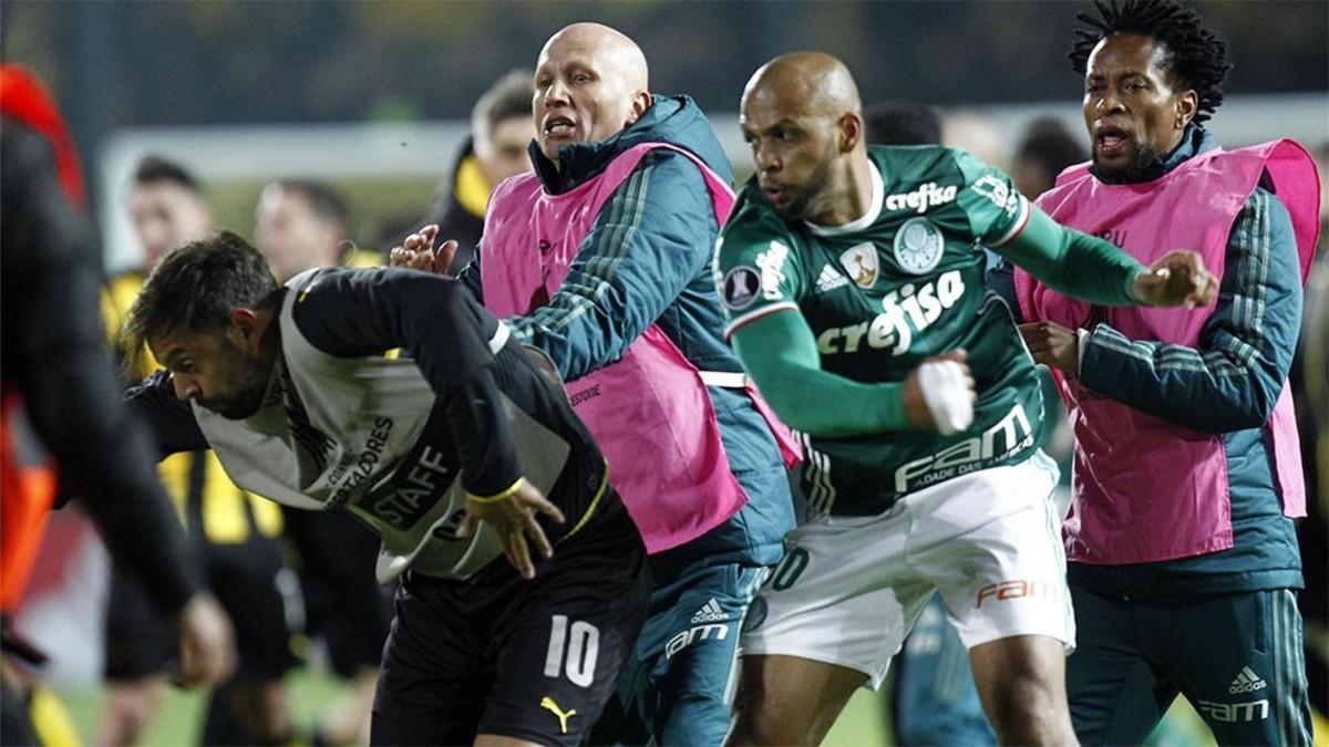 Felipe Melo, de Palmeiras, pelea con Matías Mier