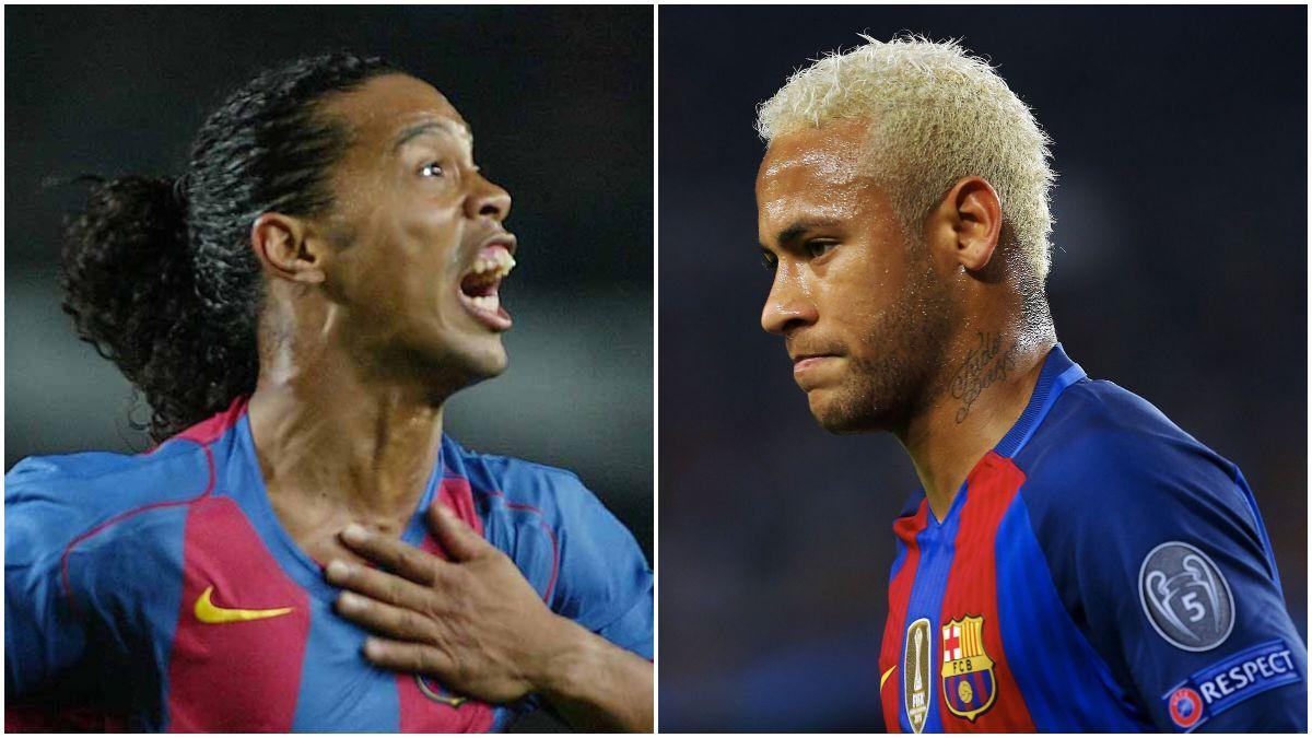 Ronaldinho Gaucho y Neymar Jr. en sus respectivas etapas en el Barça