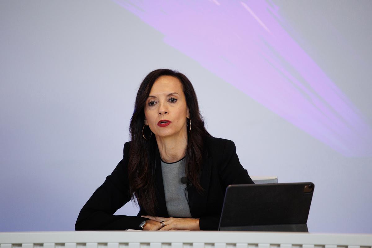 Archivo - La presidenta de Redeia, Beatriz Corredor, durante una rueda de prensa para presentar los resultados financieros del ejercicio 2022 de Redeia, en su sede, a 28 de febrero de 2023, en Madrid (España). Redeia (antes Red Eléctrica) obtuvo un benefi