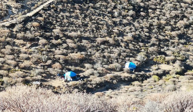 Acampadas ilegales en el sur de Tenerife en un espacio natural protegido.