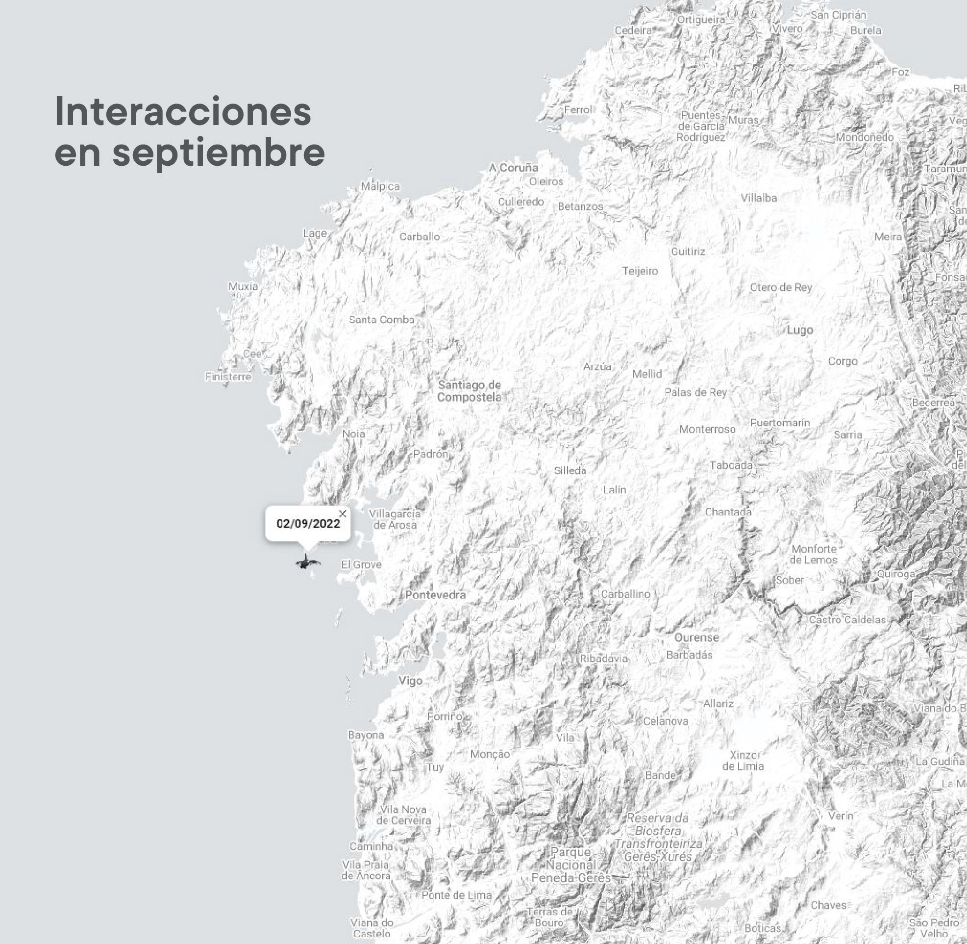 Interacciones con orcas en septiembre.