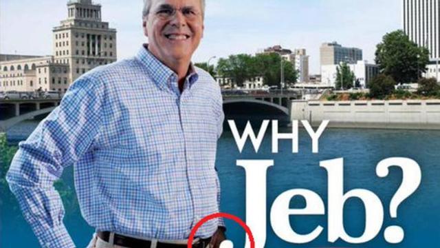 Cartel promocional de Jeb Bush en Iowa.