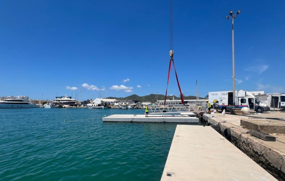 Imagen de las obras de instalación cedida por la APB.