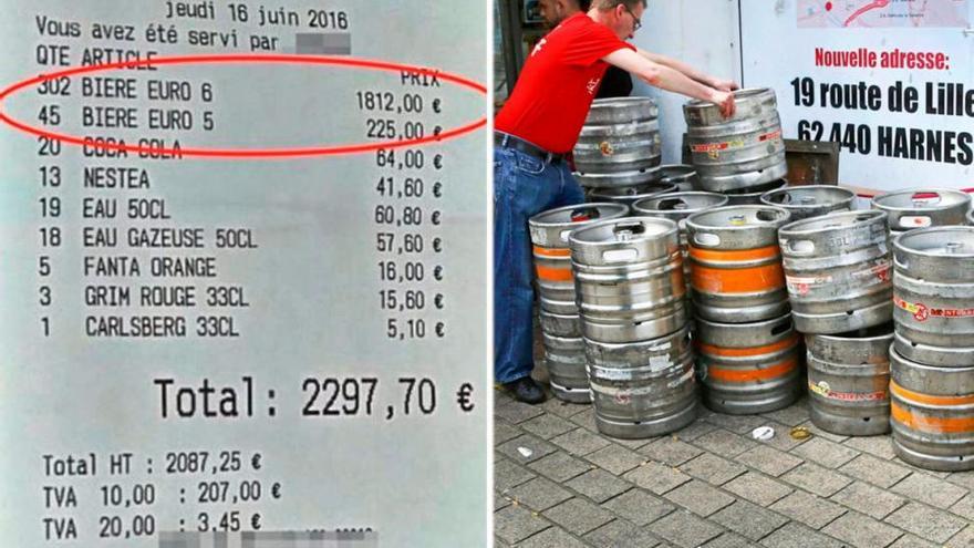 Unos hinchas ingleses se gastan 2.297 euros en 351 cervezas