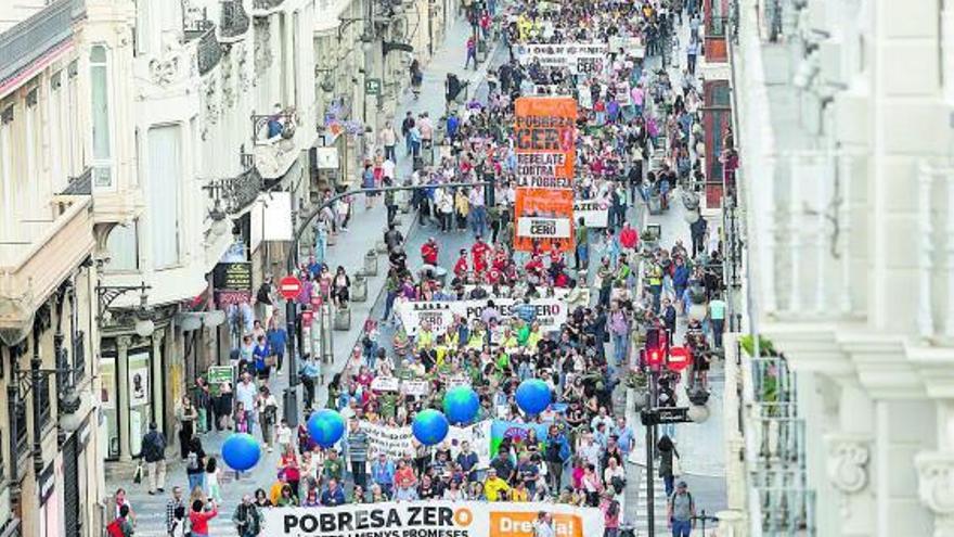 Manifestació de Pobresa Zero celebrada l’any passat a València.