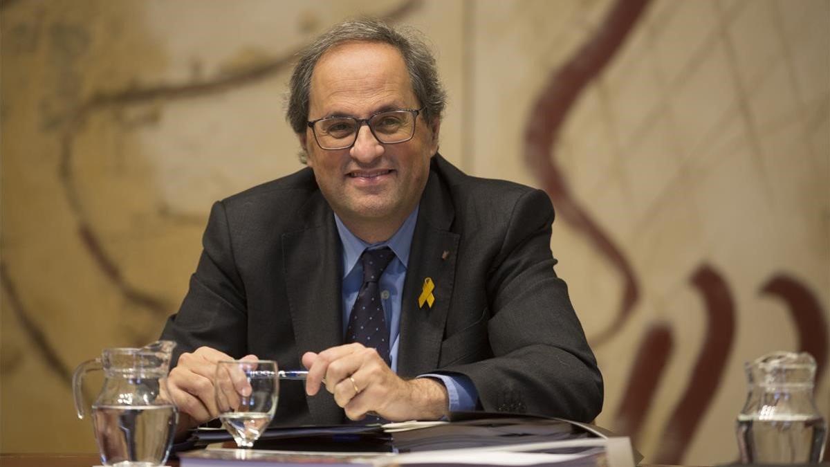 El 'president' Quim Torra, en una reunión del Consell Executiu.