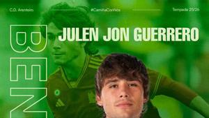 Julen Jon Guerrero, en su presentación como jugador del Arenteiro.