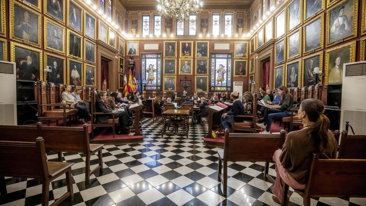 Pleno del Ayuntamiento de Palma esta mañana del que se ha ausentado Toni Deudero.