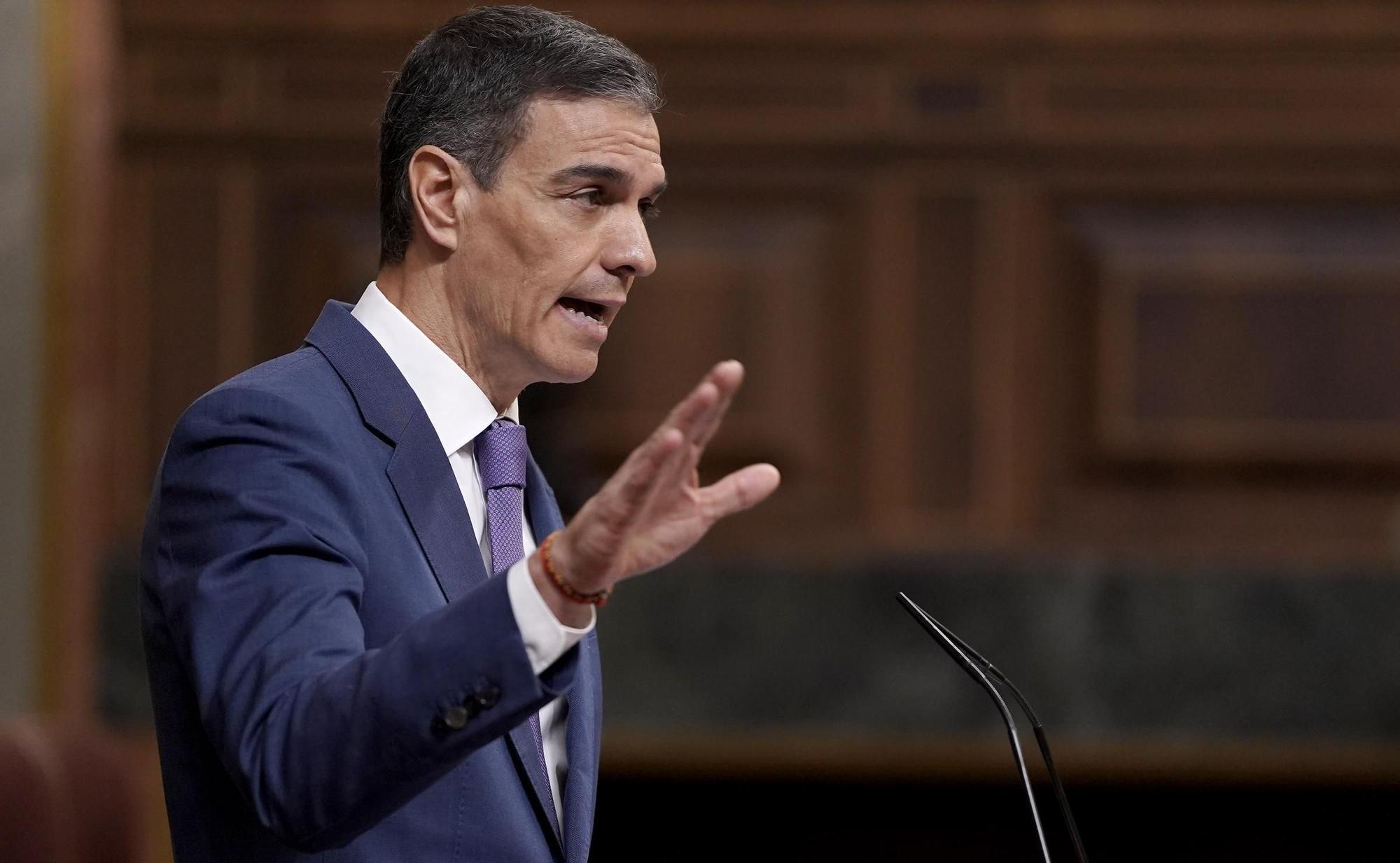 Pedro Sánchez comparece en el Congreso de los Diputados.