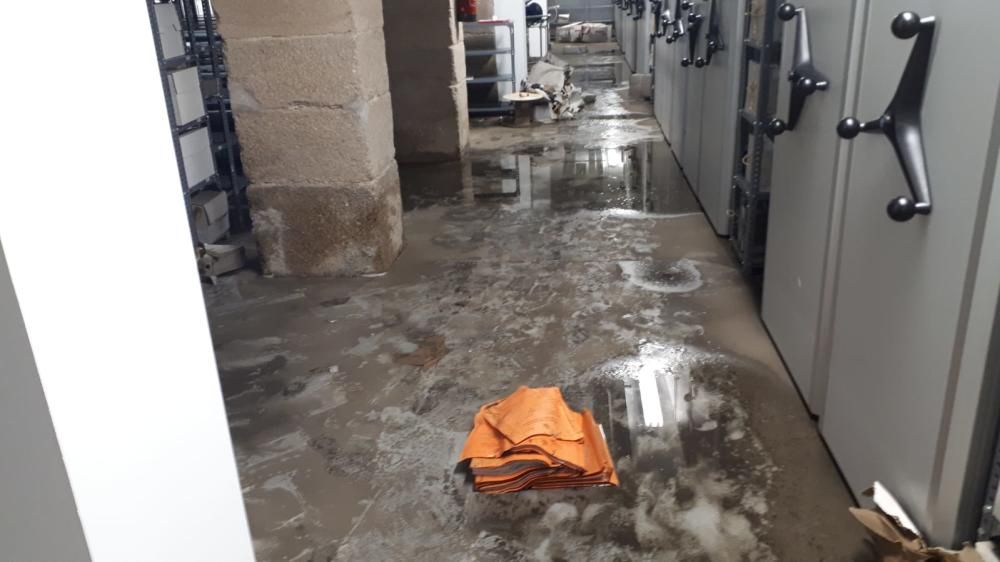 Inundación en en archivo judicial de Tabacos