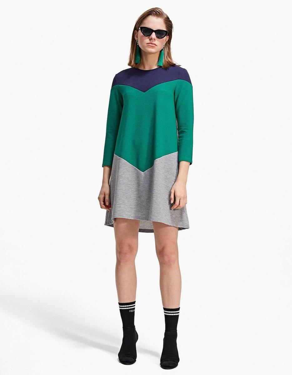 Vestido color block de Stradivarius