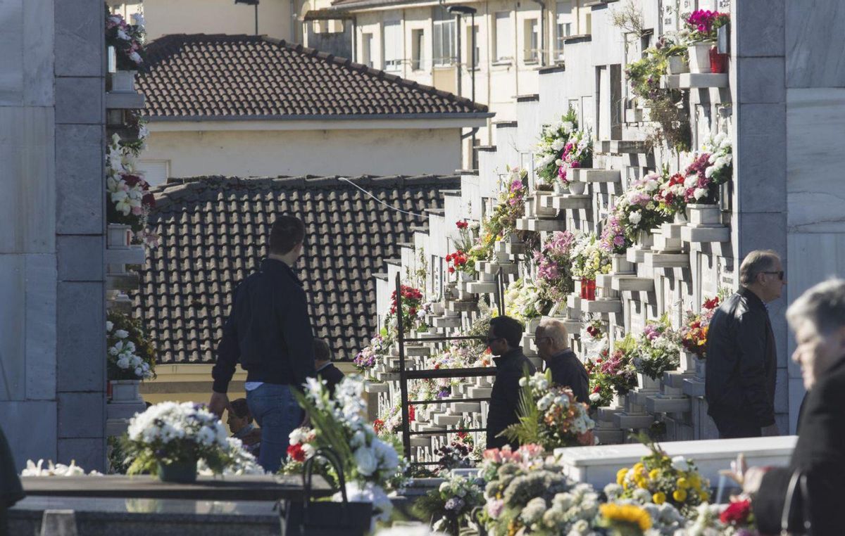 Las flores llenaron de colorido los pasillos del camposanto avilesino. | Miki López