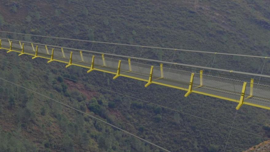 Recreación virtual de la pasarela de Campodola, diseñado por ingenieros de la UDC. | Cedida