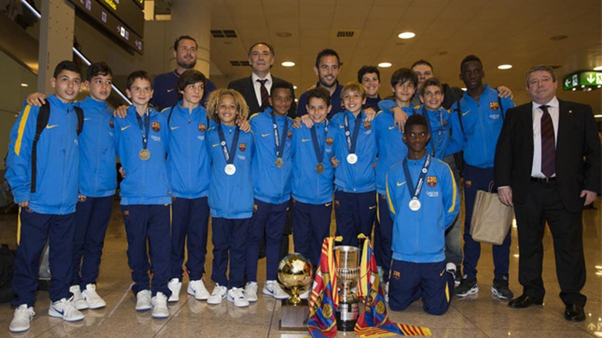 El infantil B del Barça llegó ayer a Barcelona