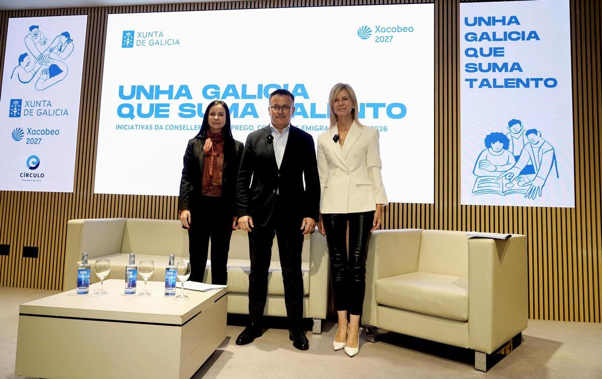 El conselleiro de Emprego, José González, en su encuentrro con representantes del Círculo de Empresarios de Galicia