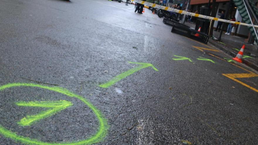 La zona de l&#039;accident a Travessera de Gràcia amb el carrer Santaló