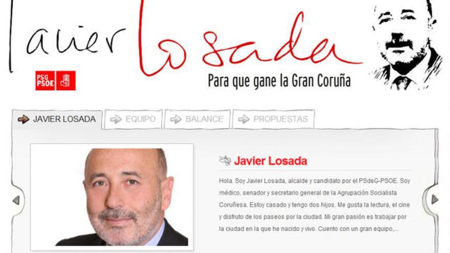 Javier Losada estrena web como candidato
