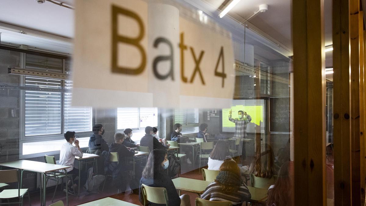 Aula de bachillerato en el instituto Costa i Llobera de Barcelona.