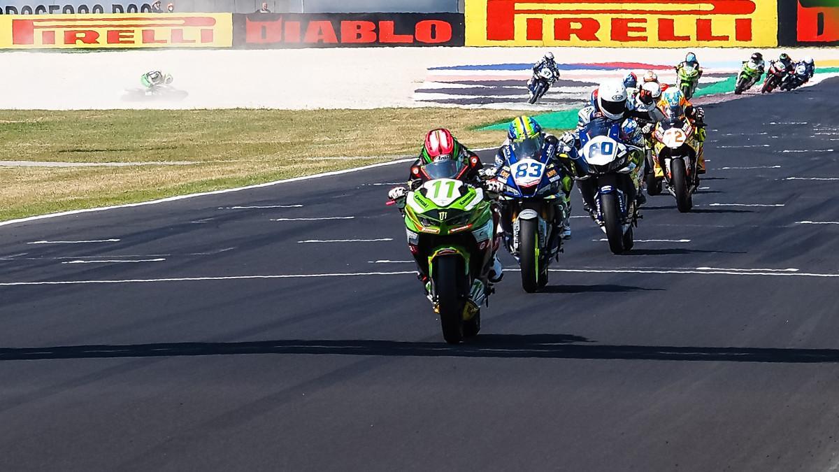 Ana Carrasco, durante la carrera en Misano