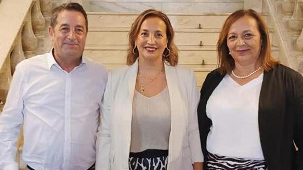 Los tres concejales que representan al PP en Sueca en el nuevo mandato.