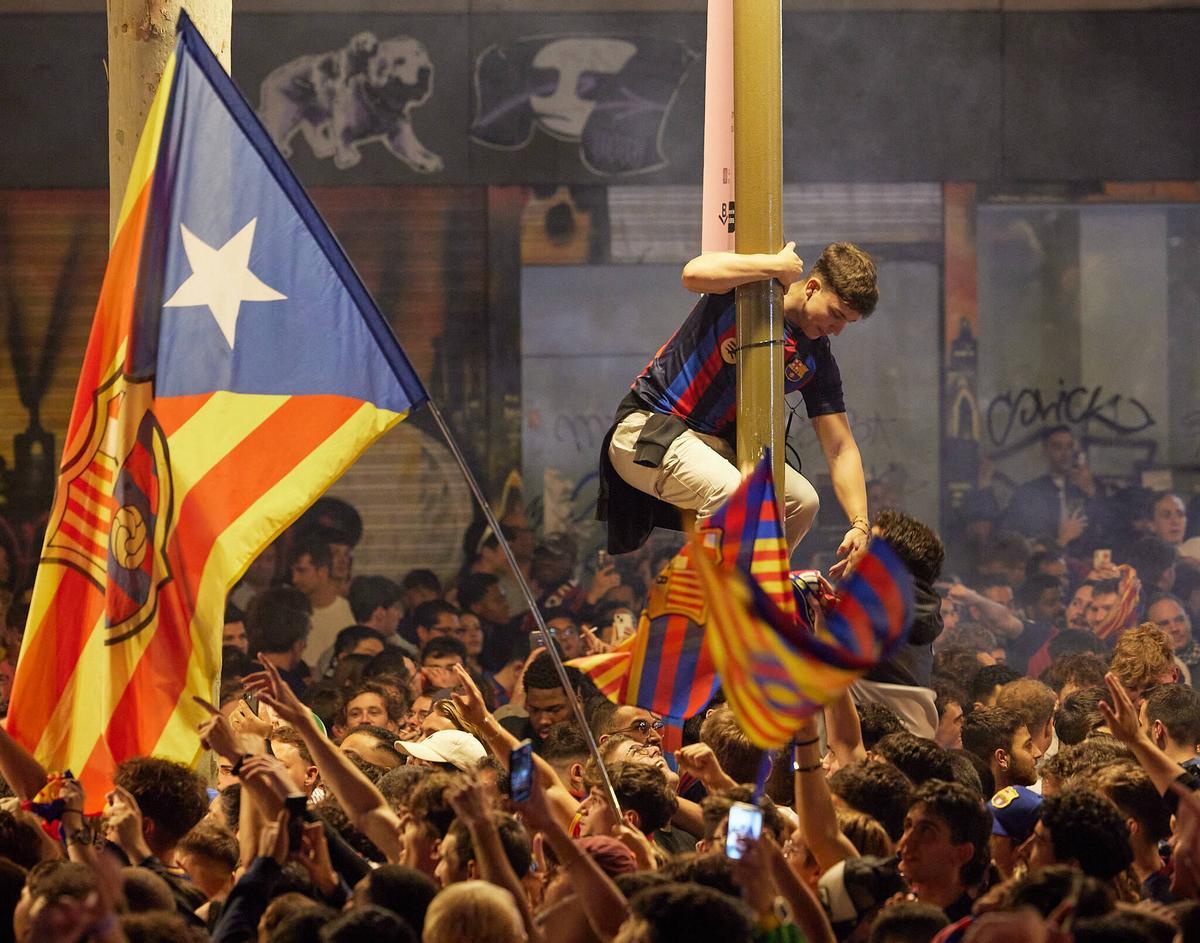 Así fue la celebración azulgrana en Canaletes