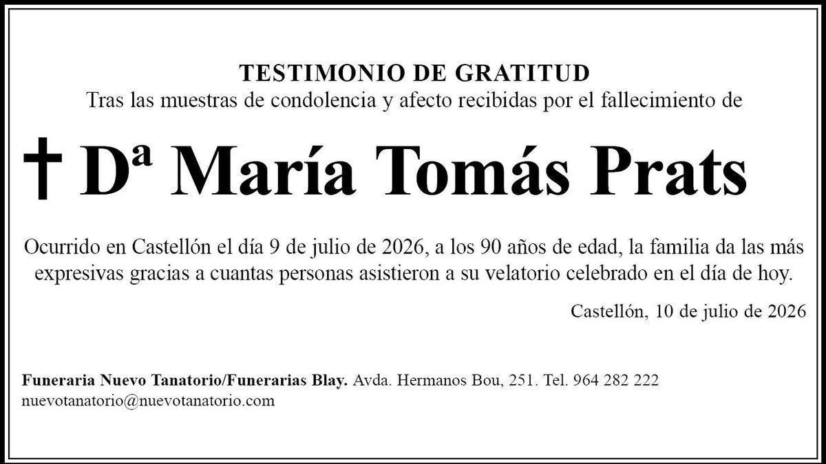 Dª María Tomás Prats