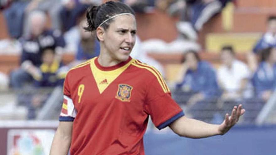 Vero Boquete, en un partido con la selección española.