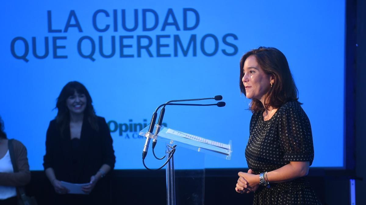 Inés Rey, durante su intervención en el acto de LA OPINIÓN.
