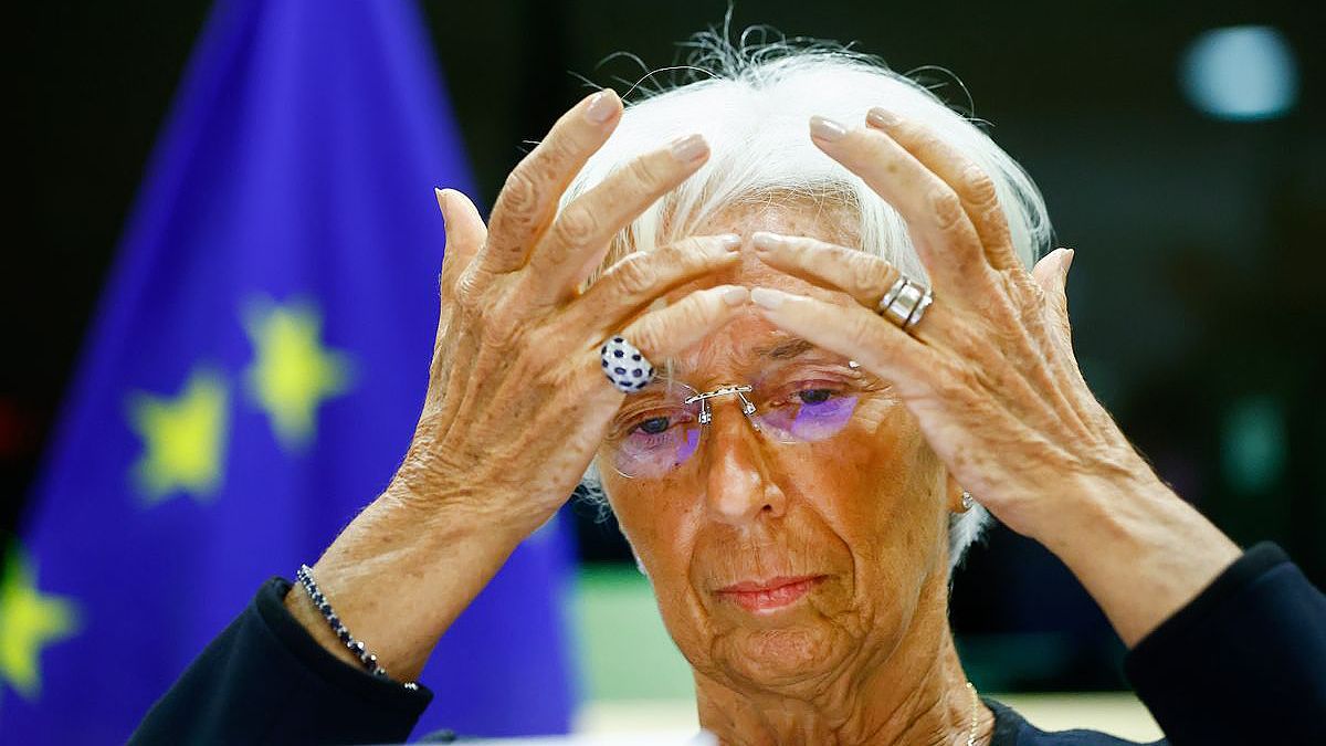 La presidenta del BCE, Christine Lagarde, durante su comparecencia en el Parlamento Europeo