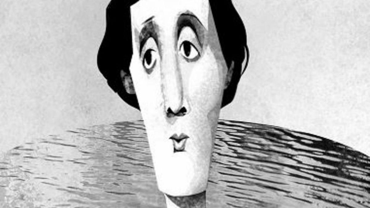 Una caricatura de Virginia Woolf.