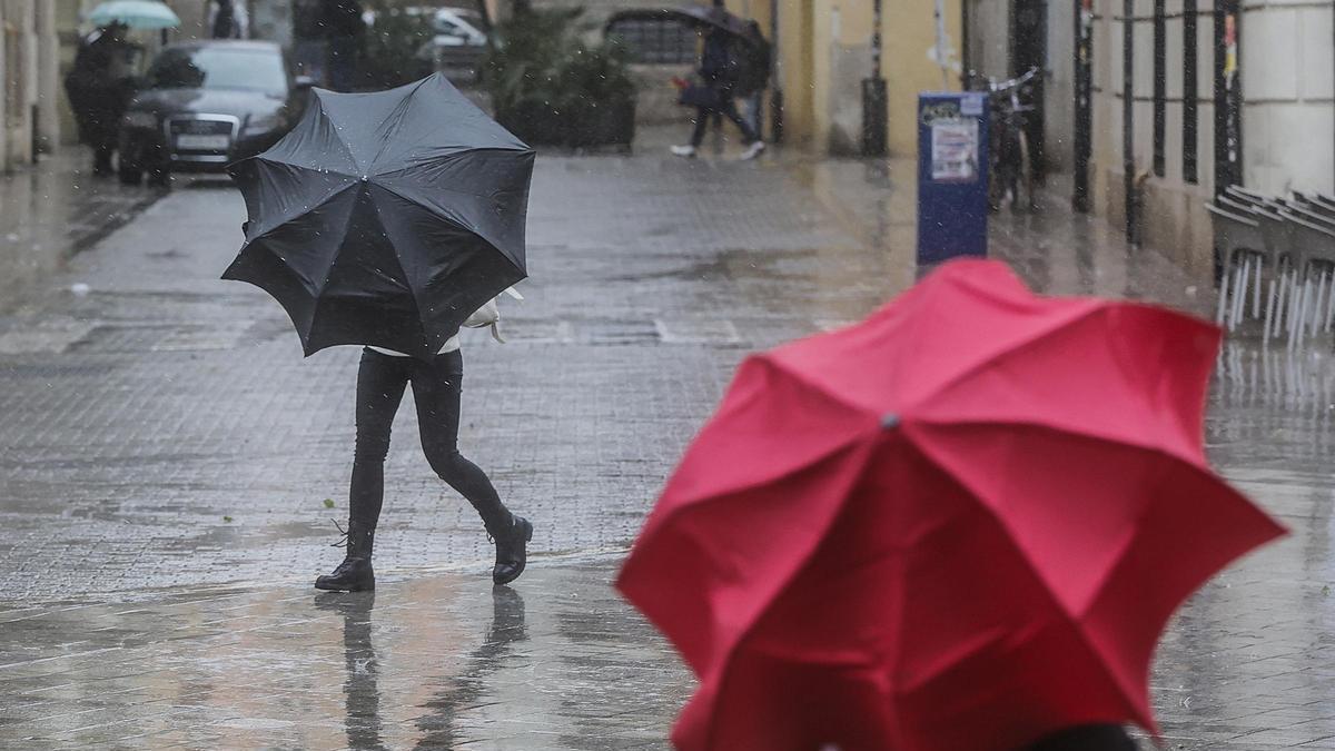Lluvia y granizo en Barcelona