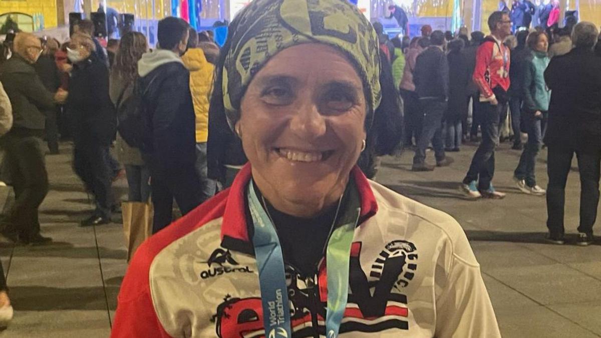 Pepa García, con su medalla de bronce. | Cedida