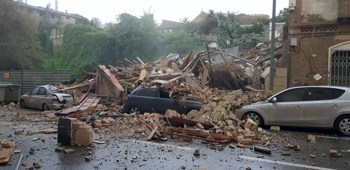 Derrumbe de una vivienda en Barbastro